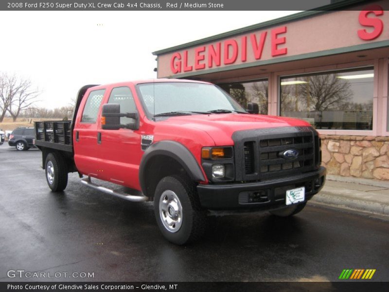 Red / Medium Stone 2008 Ford F250 Super Duty XL Crew Cab 4x4 Chassis