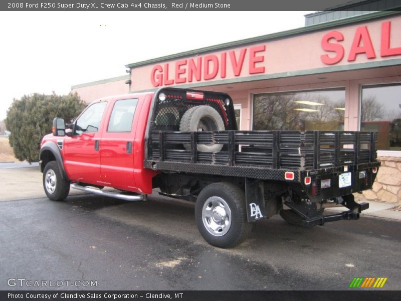 Red / Medium Stone 2008 Ford F250 Super Duty XL Crew Cab 4x4 Chassis