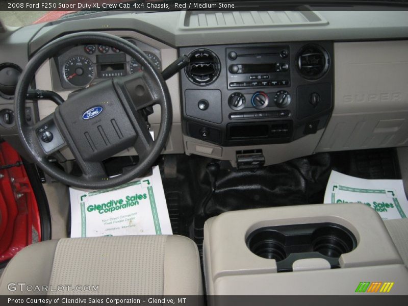 Red / Medium Stone 2008 Ford F250 Super Duty XL Crew Cab 4x4 Chassis