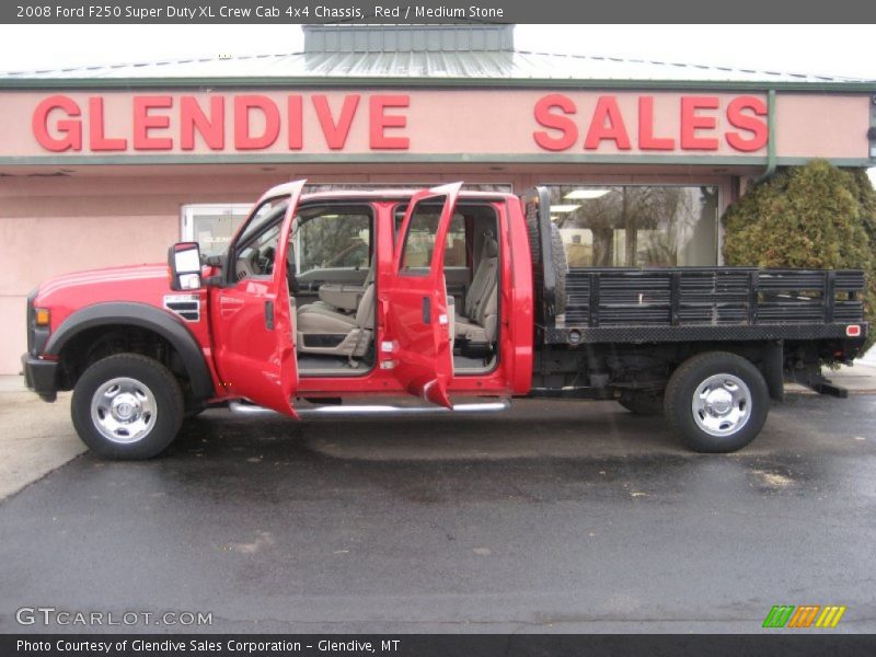 Red / Medium Stone 2008 Ford F250 Super Duty XL Crew Cab 4x4 Chassis