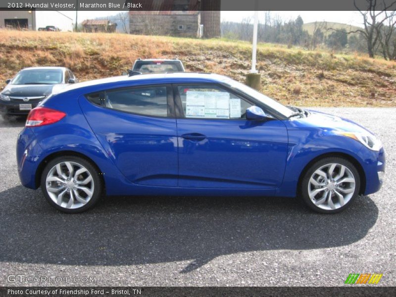 Marathon Blue / Black 2012 Hyundai Veloster