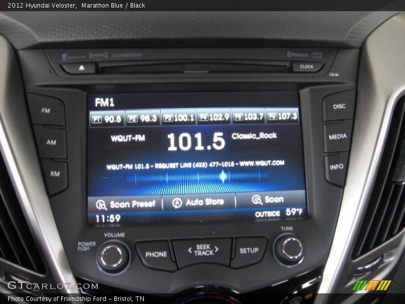 Marathon Blue / Black 2012 Hyundai Veloster