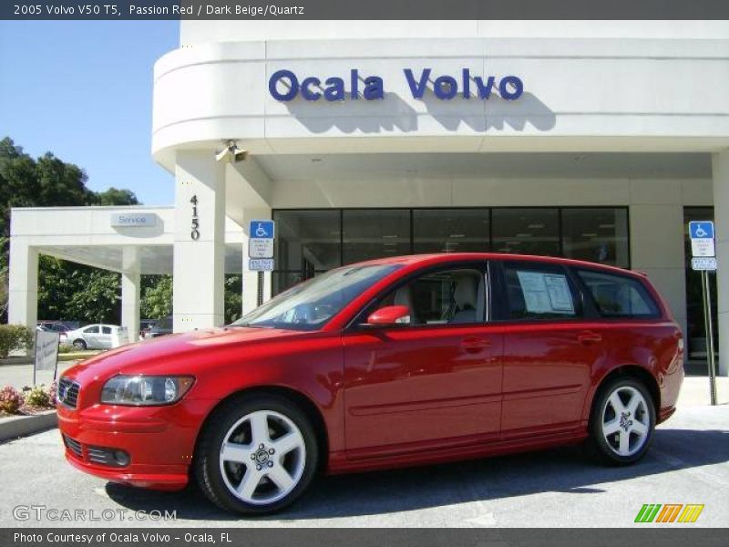 Passion Red / Dark Beige/Quartz 2005 Volvo V50 T5