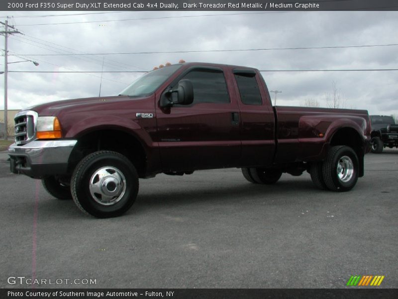 Dark Toreador Red Metallic / Medium Graphite 2000 Ford F350 Super Duty XLT Extended Cab 4x4 Dually