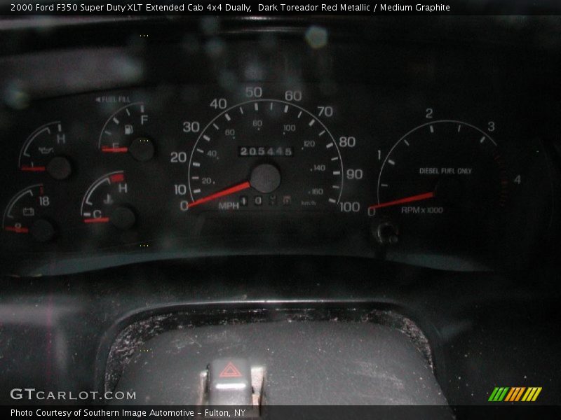 Dark Toreador Red Metallic / Medium Graphite 2000 Ford F350 Super Duty XLT Extended Cab 4x4 Dually