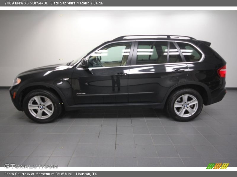 Black Sapphire Metallic / Beige 2009 BMW X5 xDrive48i