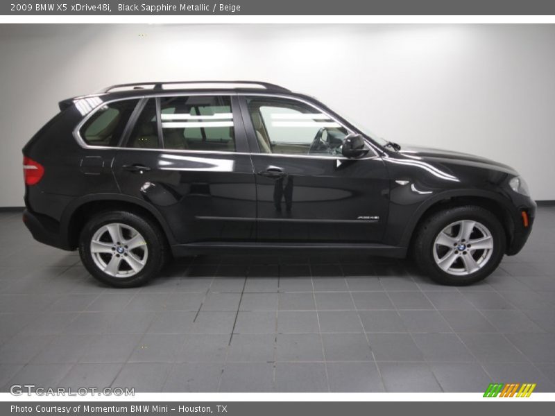 Black Sapphire Metallic / Beige 2009 BMW X5 xDrive48i