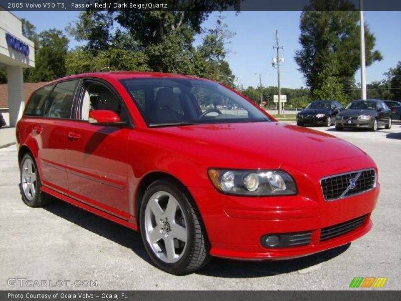 Passion Red / Dark Beige/Quartz 2005 Volvo V50 T5