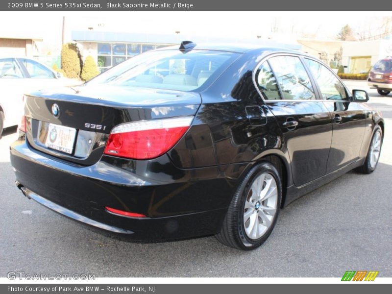 Black Sapphire Metallic / Beige 2009 BMW 5 Series 535xi Sedan