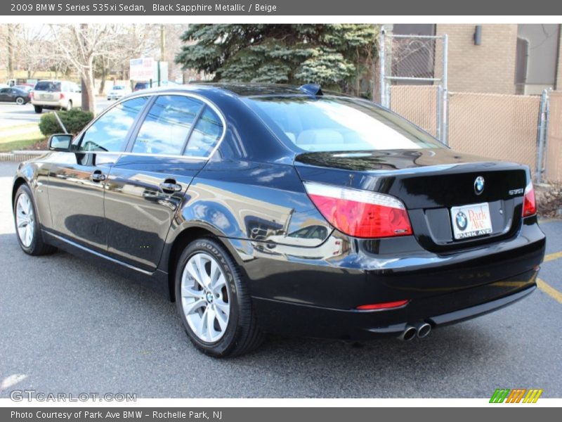 Black Sapphire Metallic / Beige 2009 BMW 5 Series 535xi Sedan