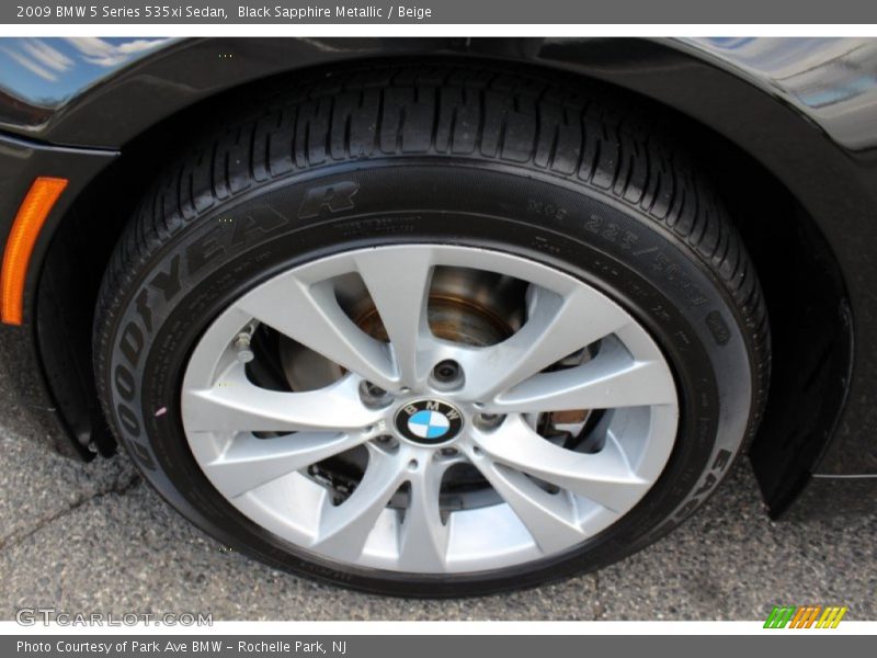 Black Sapphire Metallic / Beige 2009 BMW 5 Series 535xi Sedan