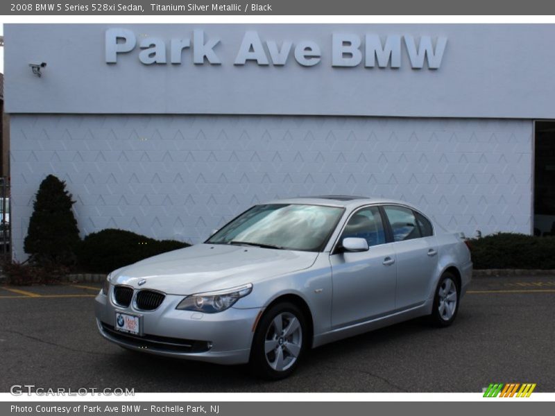 Titanium Silver Metallic / Black 2008 BMW 5 Series 528xi Sedan