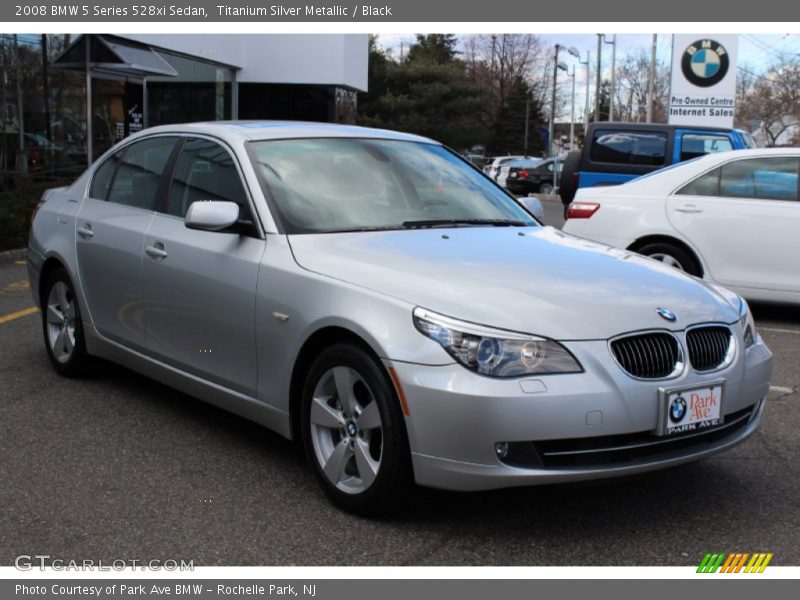 Titanium Silver Metallic / Black 2008 BMW 5 Series 528xi Sedan
