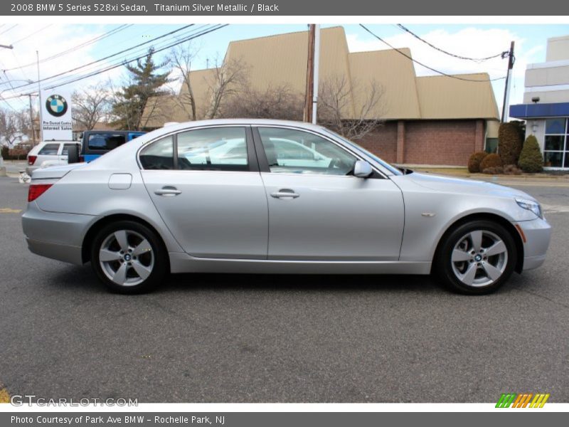 Titanium Silver Metallic / Black 2008 BMW 5 Series 528xi Sedan