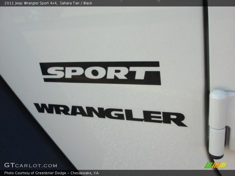 Sahara Tan / Black 2011 Jeep Wrangler Sport 4x4