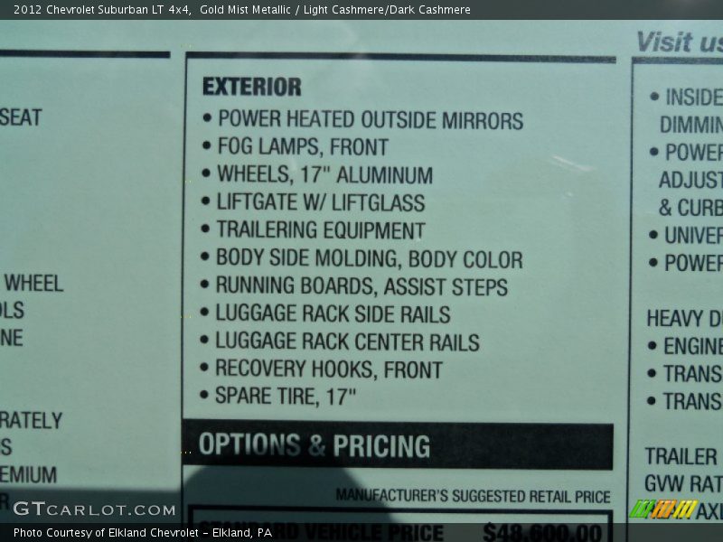 Gold Mist Metallic / Light Cashmere/Dark Cashmere 2012 Chevrolet Suburban LT 4x4