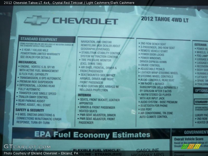 Crystal Red Tintcoat / Light Cashmere/Dark Cashmere 2012 Chevrolet Tahoe LT 4x4
