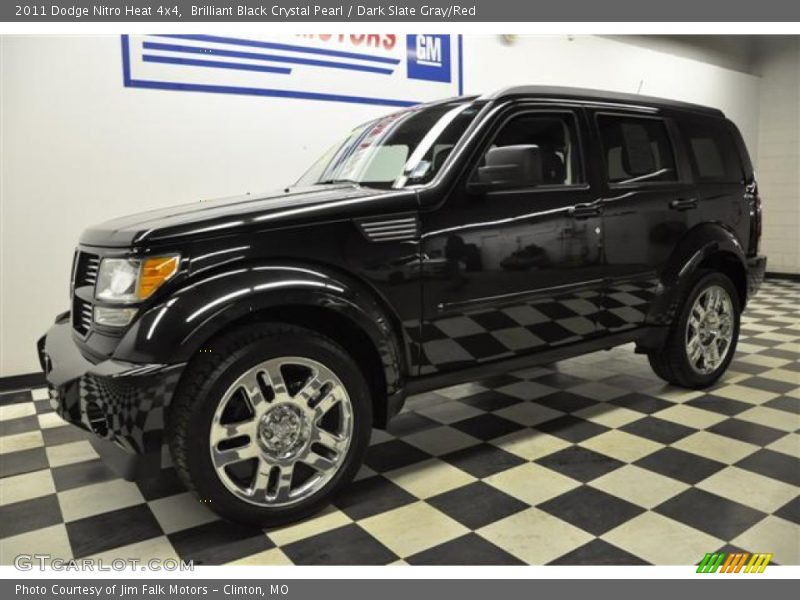 Brilliant Black Crystal Pearl / Dark Slate Gray/Red 2011 Dodge Nitro Heat 4x4