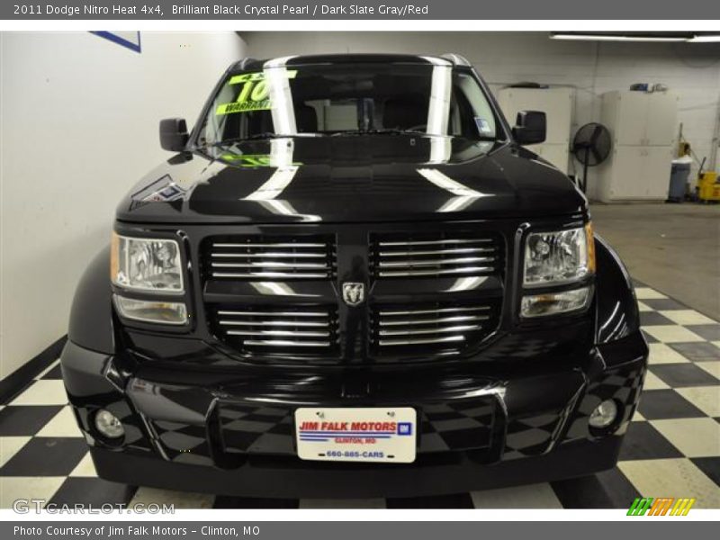 Brilliant Black Crystal Pearl / Dark Slate Gray/Red 2011 Dodge Nitro Heat 4x4