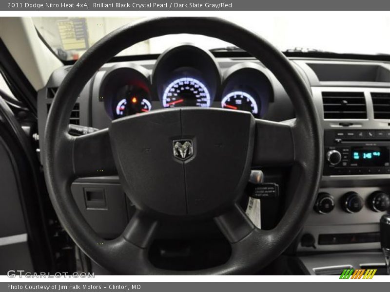 Brilliant Black Crystal Pearl / Dark Slate Gray/Red 2011 Dodge Nitro Heat 4x4