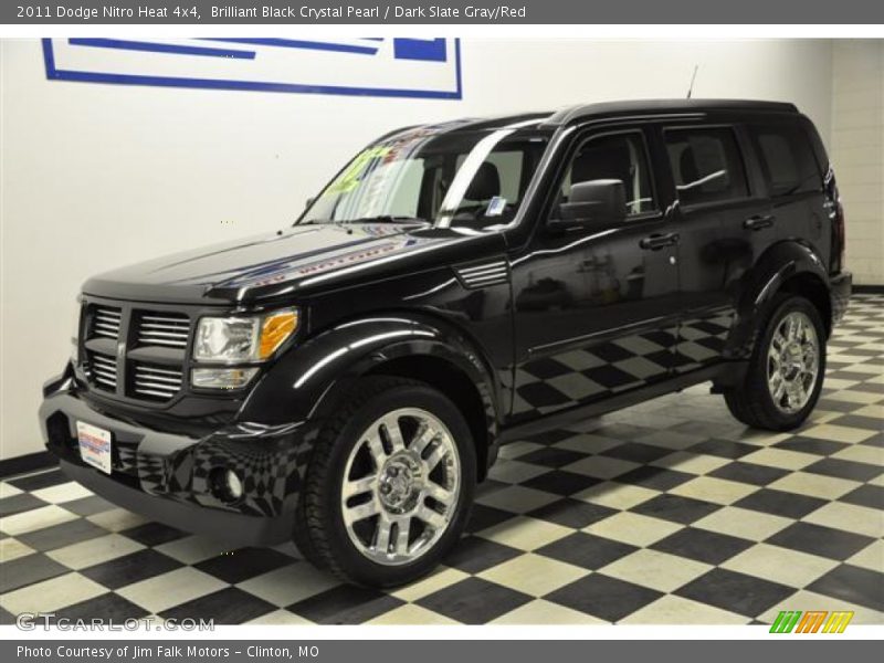 Brilliant Black Crystal Pearl / Dark Slate Gray/Red 2011 Dodge Nitro Heat 4x4