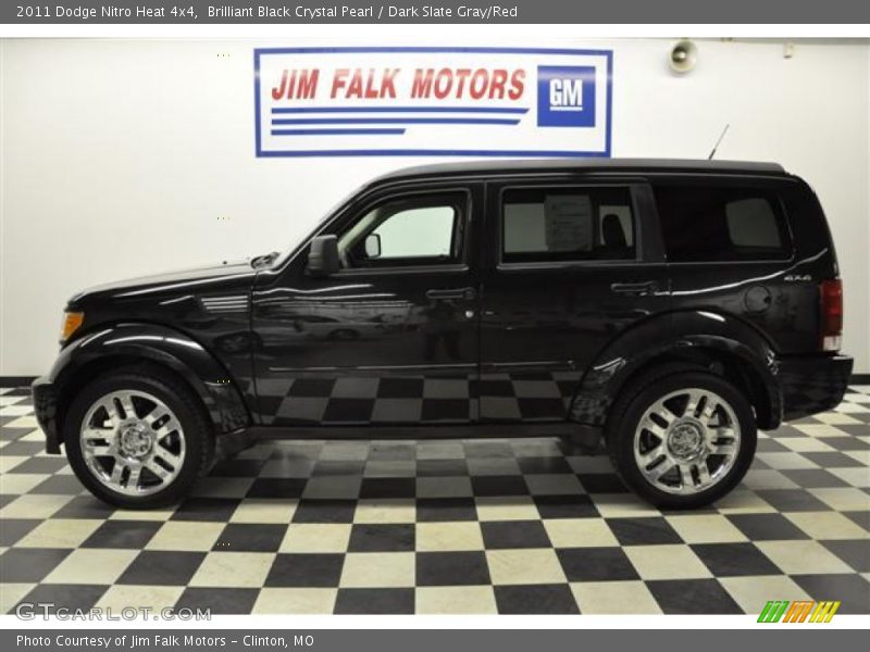 Brilliant Black Crystal Pearl / Dark Slate Gray/Red 2011 Dodge Nitro Heat 4x4