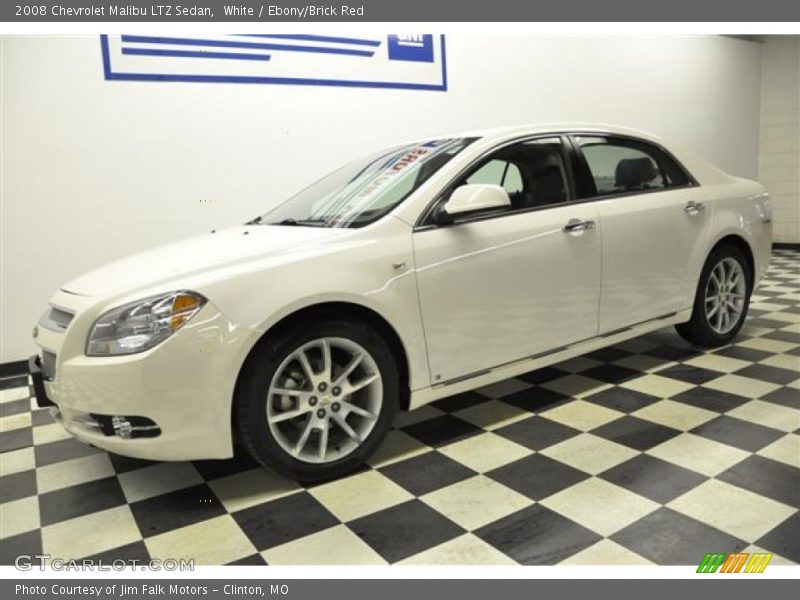 White / Ebony/Brick Red 2008 Chevrolet Malibu LTZ Sedan