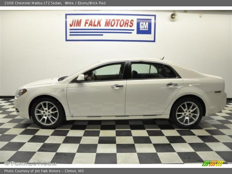 White / Ebony/Brick Red 2008 Chevrolet Malibu LTZ Sedan