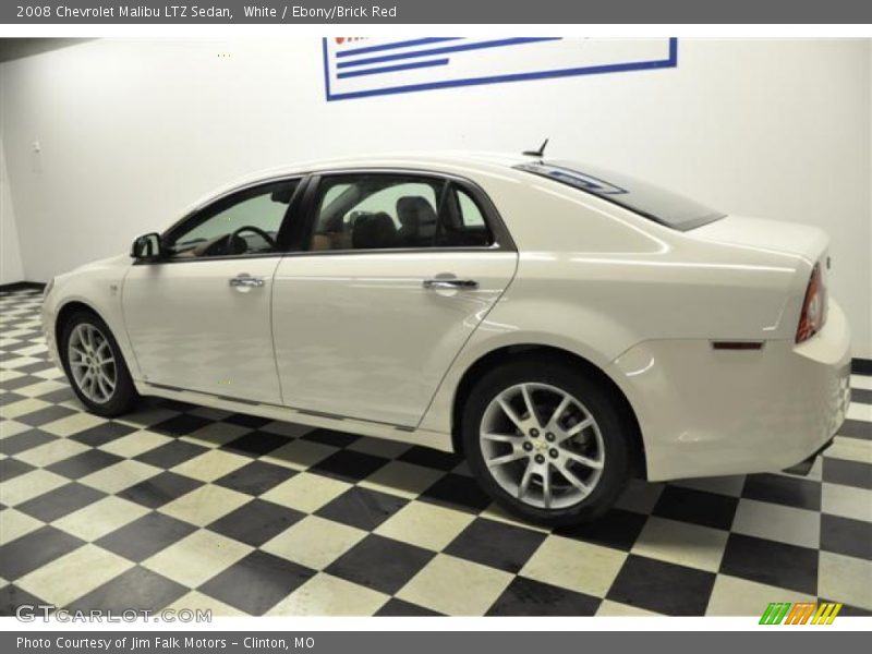 White / Ebony/Brick Red 2008 Chevrolet Malibu LTZ Sedan