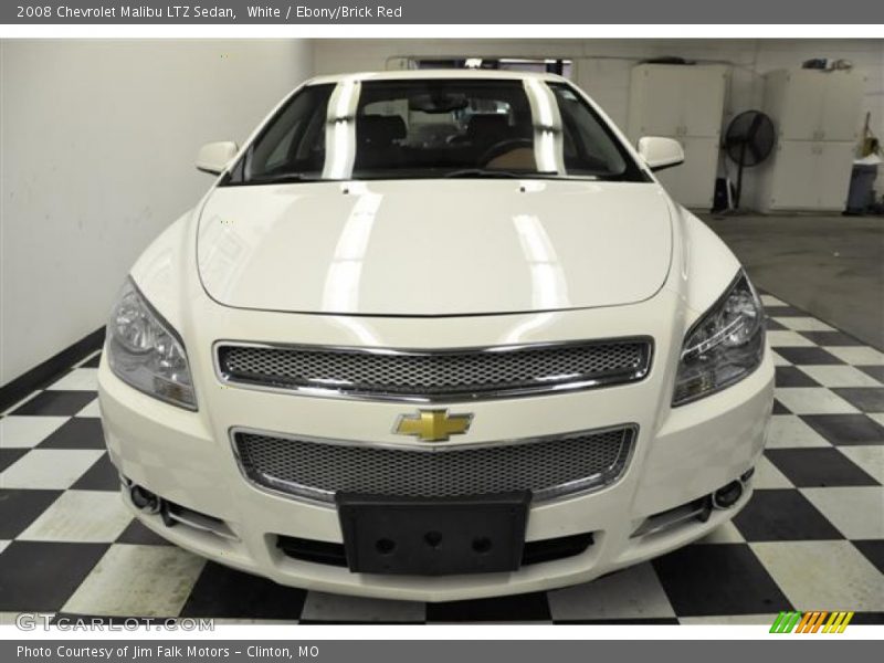 White / Ebony/Brick Red 2008 Chevrolet Malibu LTZ Sedan