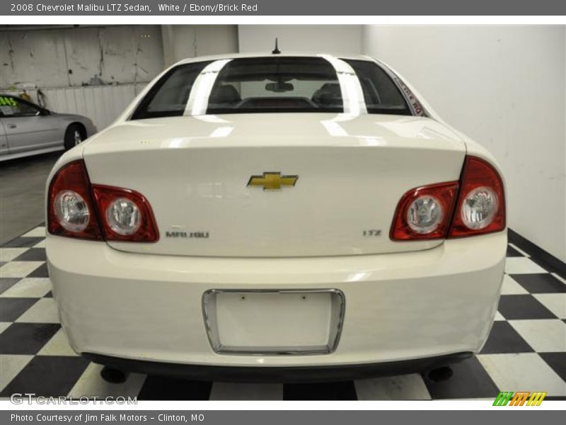 White / Ebony/Brick Red 2008 Chevrolet Malibu LTZ Sedan
