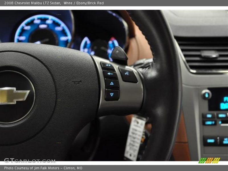 White / Ebony/Brick Red 2008 Chevrolet Malibu LTZ Sedan