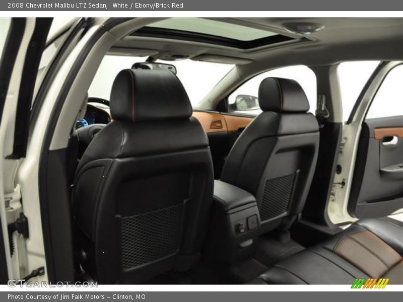 White / Ebony/Brick Red 2008 Chevrolet Malibu LTZ Sedan