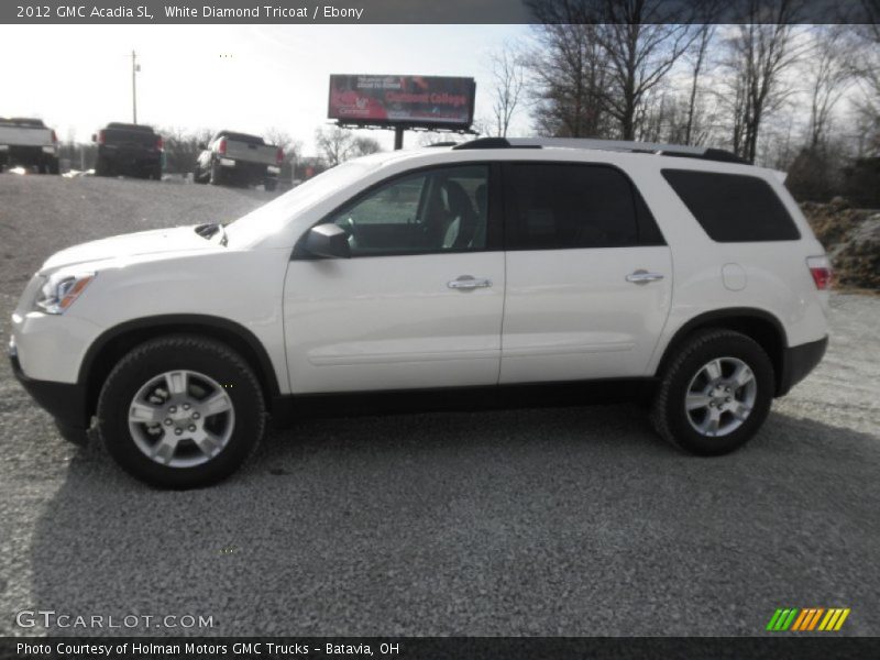 White Diamond Tricoat / Ebony 2012 GMC Acadia SL