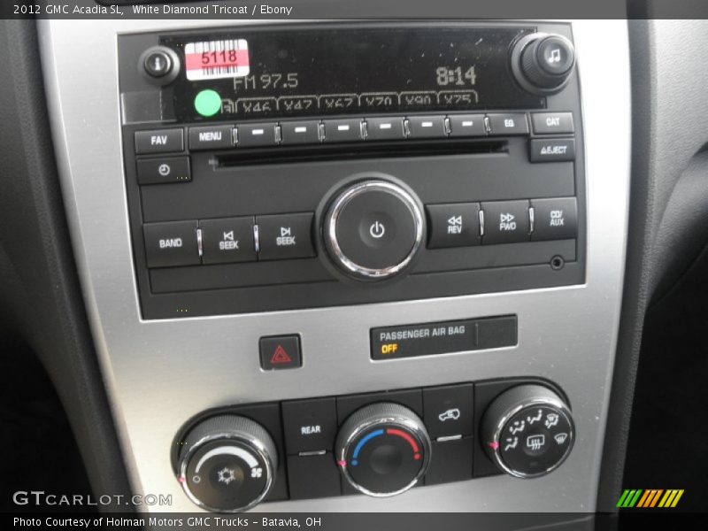White Diamond Tricoat / Ebony 2012 GMC Acadia SL