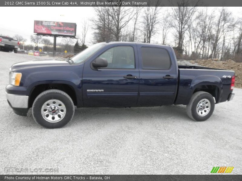 Midnight Blue Metallic / Dark Titanium 2012 GMC Sierra 1500 SL Crew Cab 4x4