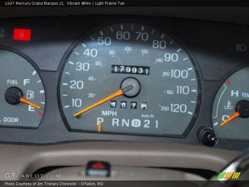 Vibrant White / Light Prairie Tan 1997 Mercury Grand Marquis LS