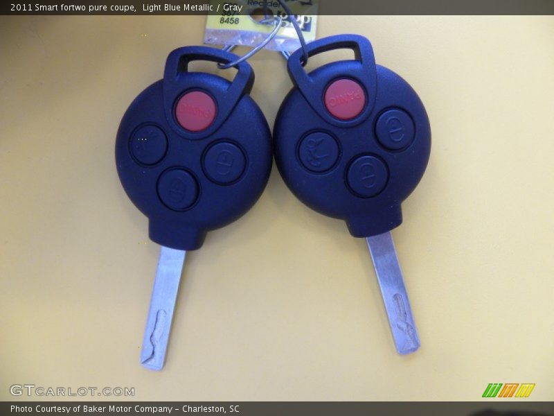 Light Blue Metallic / Gray 2011 Smart fortwo pure coupe