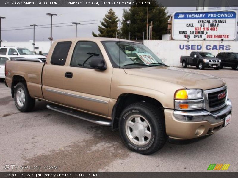Sand Beige Metallic / Neutral 2007 GMC Sierra 1500 Classic SLE Extended Cab 4x4