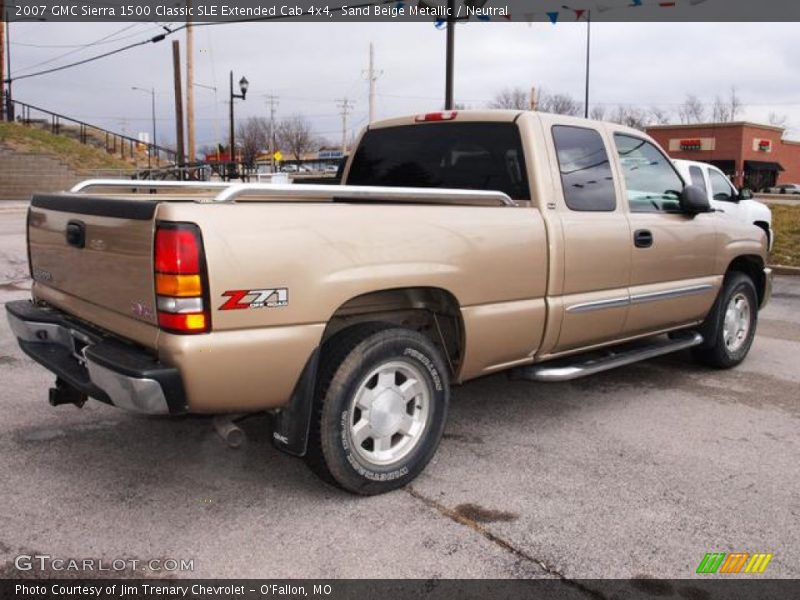 Sand Beige Metallic / Neutral 2007 GMC Sierra 1500 Classic SLE Extended Cab 4x4
