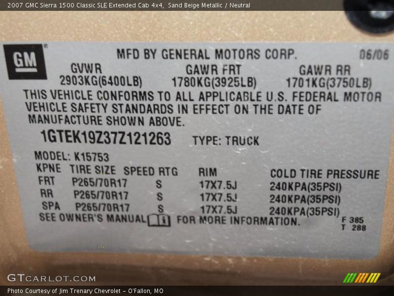 Sand Beige Metallic / Neutral 2007 GMC Sierra 1500 Classic SLE Extended Cab 4x4