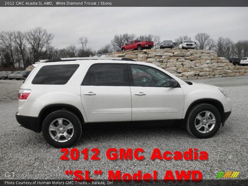 White Diamond Tricoat / Ebony 2012 GMC Acadia SL AWD