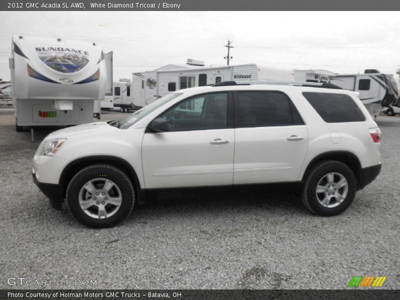 White Diamond Tricoat / Ebony 2012 GMC Acadia SL AWD