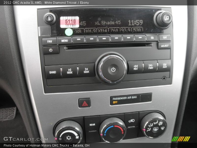 White Diamond Tricoat / Ebony 2012 GMC Acadia SL AWD