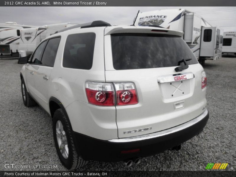 White Diamond Tricoat / Ebony 2012 GMC Acadia SL AWD