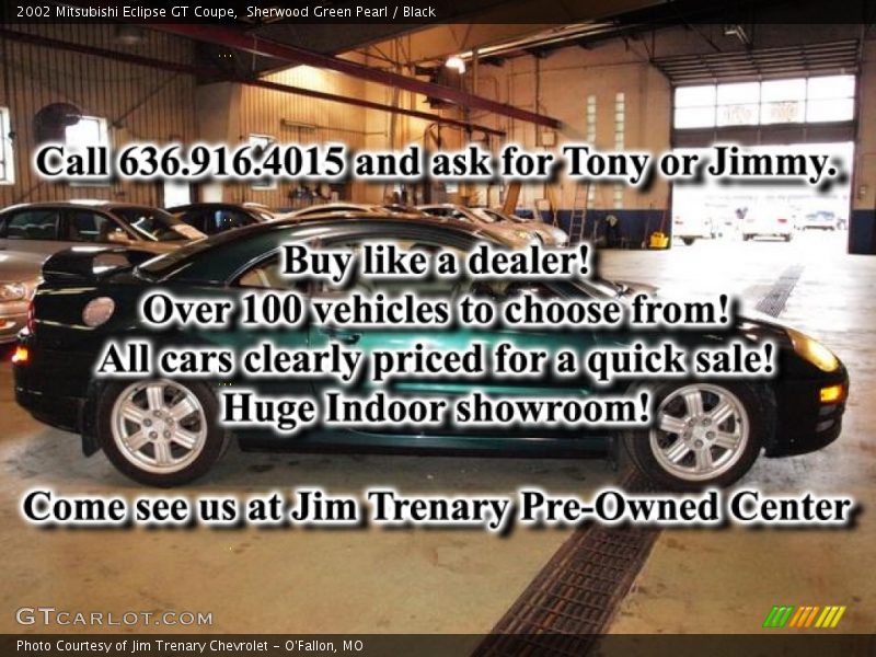 Sherwood Green Pearl / Black 2002 Mitsubishi Eclipse GT Coupe