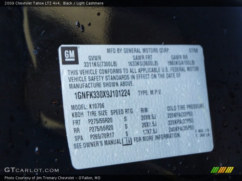 Black / Light Cashmere 2009 Chevrolet Tahoe LTZ 4x4