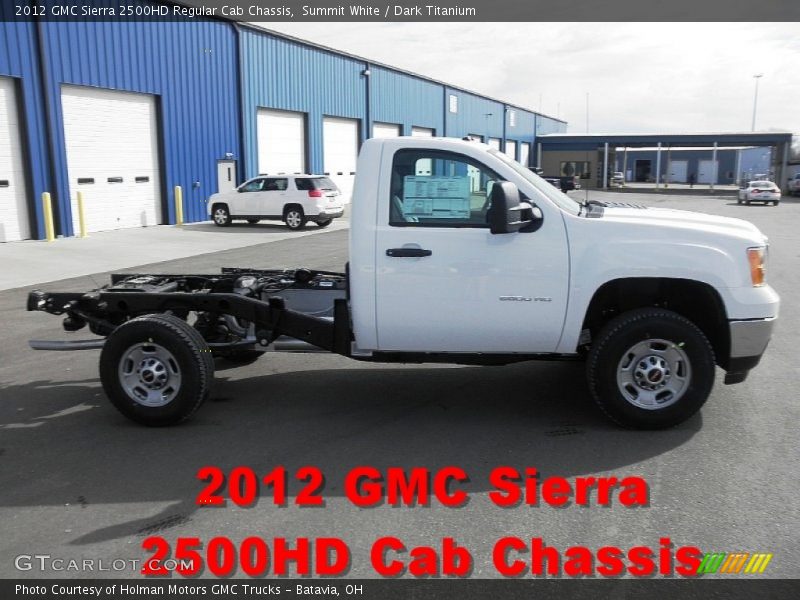 Summit White / Dark Titanium 2012 GMC Sierra 2500HD Regular Cab Chassis