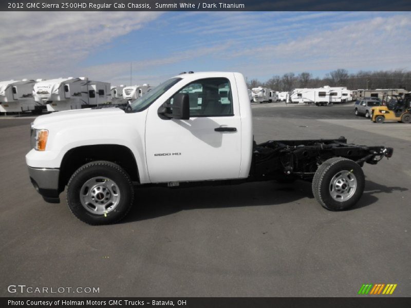 Summit White / Dark Titanium 2012 GMC Sierra 2500HD Regular Cab Chassis
