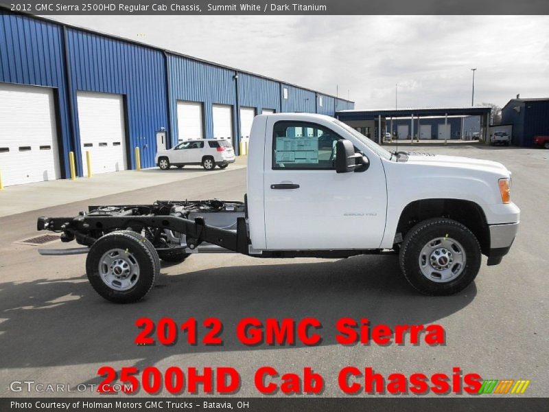 Summit White / Dark Titanium 2012 GMC Sierra 2500HD Regular Cab Chassis